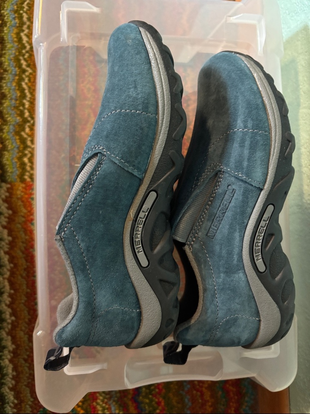 Merrell Kids Jungle Moc, Ink Suede Blue, size 1 - like new - Picture 5 of 10